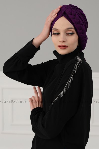 Theresa - Lila Baumwolle Turban - Ayse Turban