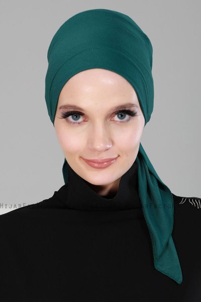 Felicia - Dunkelgrün Baumwolle Turban
