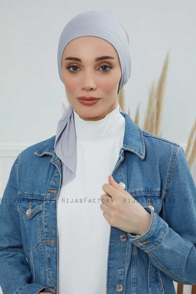 Felicia - Hellgrau Baumwolle Turban