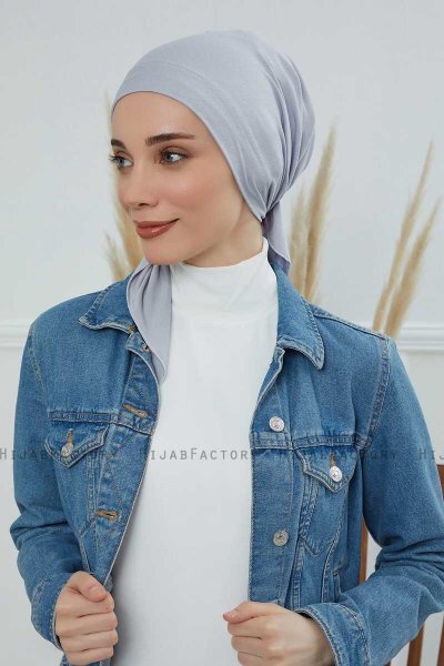 Felicia - Hellgrau Baumwolle Turban