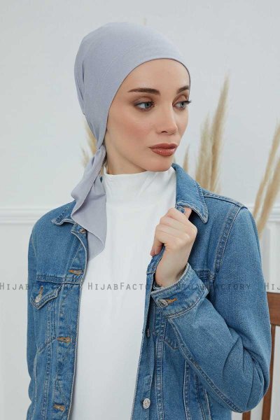 Felicia - Hellgrau Baumwolle Turban