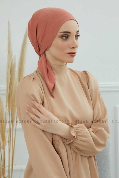Felicia - Lachsfarbe Baumwolle Turban