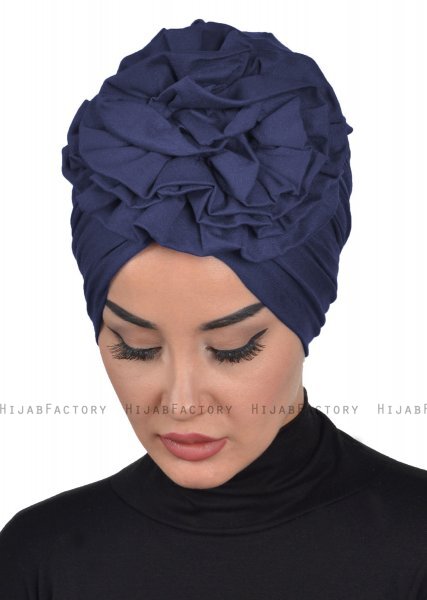 Kerstin - Navy Blau Baumwolle Turban - Ayse Turban
