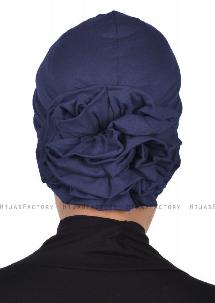Kerstin - Navy Blau Baumwolle Turban - Ayse Turban