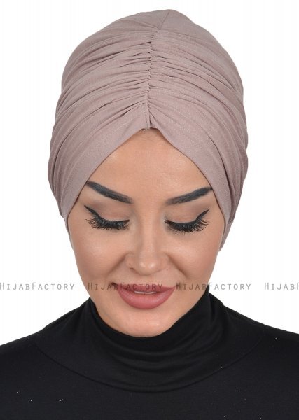 Kerstin - Taupe Baumwolle Turban - Ayse Turban