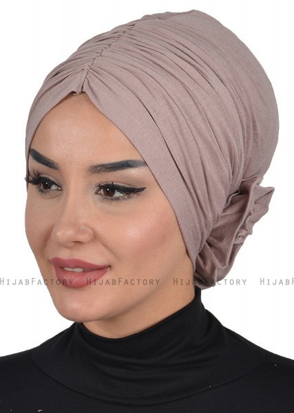 Kerstin - Taupe Baumwolle Turban - Ayse Turban