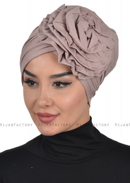 Kerstin - Taupe Baumwolle Turban - Ayse Turban