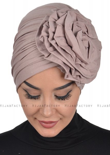 Kerstin - Taupe Baumwolle Turban - Ayse Turban