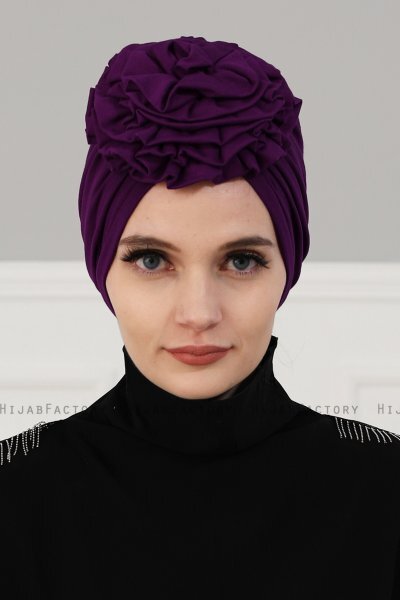 Kerstin - Lila Baumwolle Turban - Ayse Turban