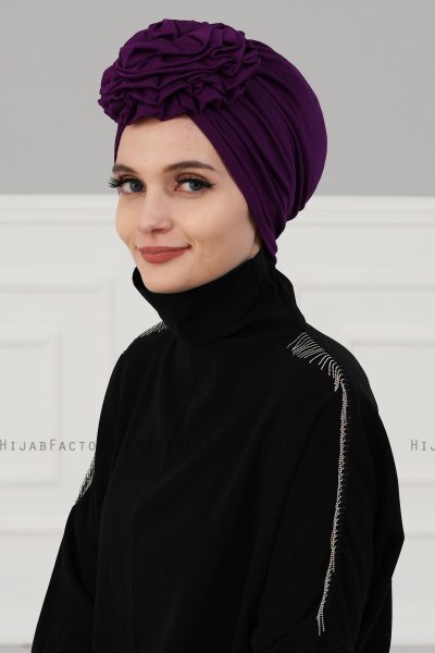 Kerstin - Lila Baumwolle Turban - Ayse Turban