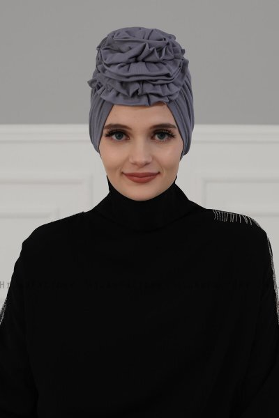 Kerstin - Grau Baumwolle Turban - Ayse Turban