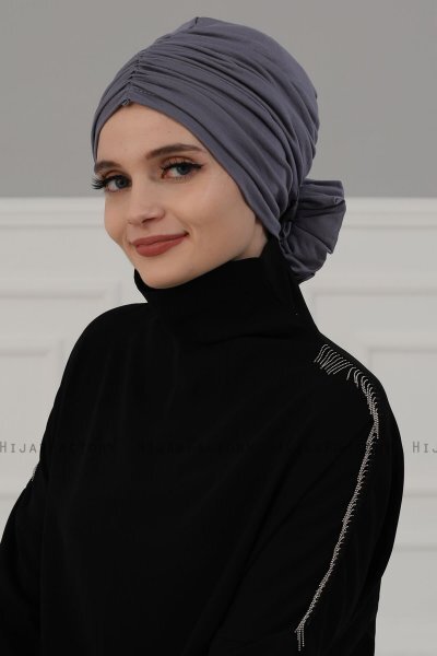 Kerstin - Grau Baumwolle Turban - Ayse Turban