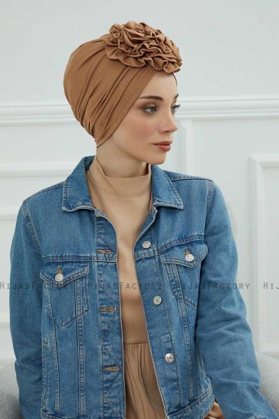 Kerstin - Hellbraun Baumwolle Turban