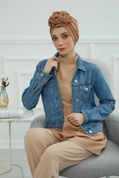 Kerstin - Hellbraun Baumwolle Turban