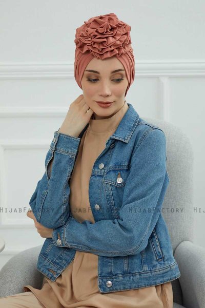 Kerstin - Lachsfarbe Baumwolle Turban