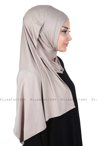 Sigrid - Taupe Baumwolle Hijab - Ayse Turban