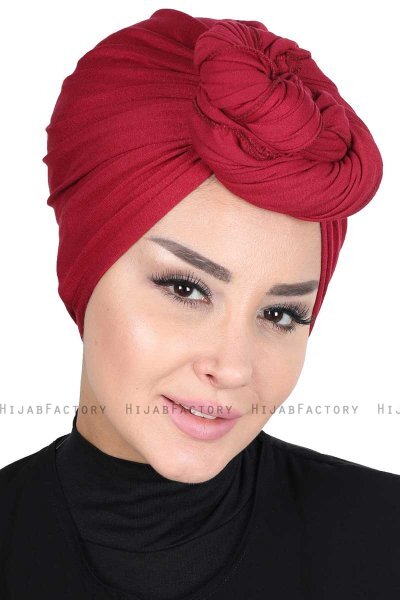 Sigrid - Bordeaux Baumwolle Hijab - Ayse Turban