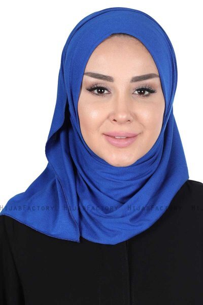Sigrid - Blau Baumwolle Hijab - Ayse Turban