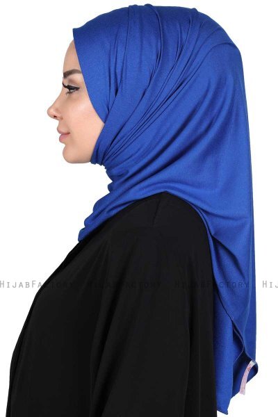 Sigrid - Blau Baumwolle Hijab - Ayse Turban