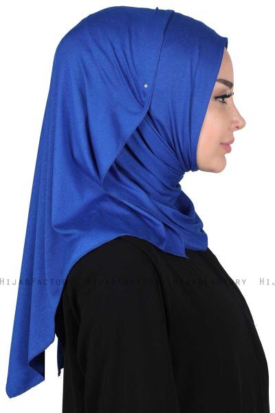 Sigrid - Blau Baumwolle Hijab - Ayse Turban