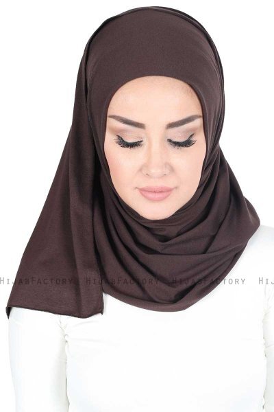Sigrid - Braun Baumwolle Hijab - Ayse Turban