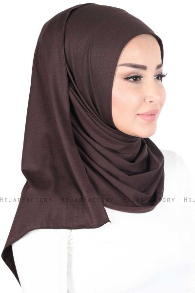 Sigrid - Braun Baumwolle Hijab - Ayse Turban