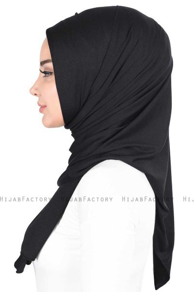 Sigrid - Schwarz Baumwolle Hijab - Ayse Turban