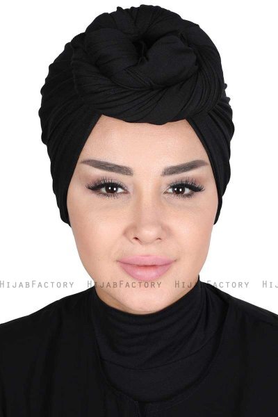Sigrid - Schwarz Baumwolle Hijab - Ayse Turban