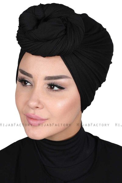 Sigrid - Schwarz Baumwolle Hijab - Ayse Turban