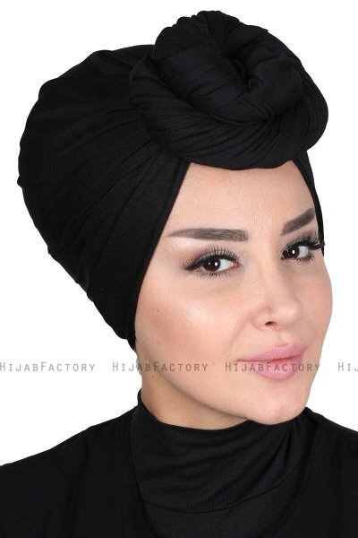 Sigrid - Schwarz Baumwolle Hijab - Ayse Turban