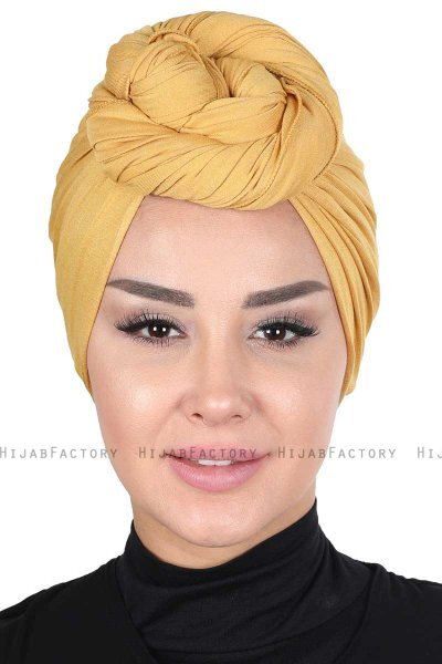 Sigrid - Senf Baumwolle Hijab - Ayse Turban
