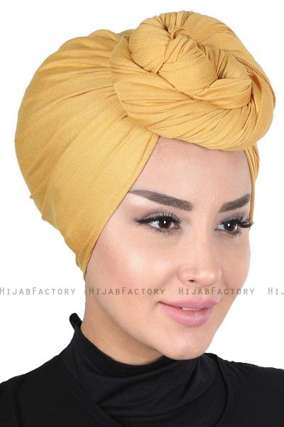 Sigrid - Senf Baumwolle Hijab - Ayse Turban