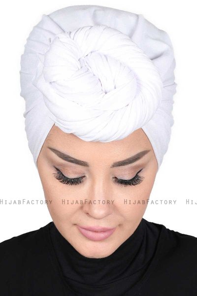 Sigrid - Weiß Baumwolle Hijab - Ayse Turban