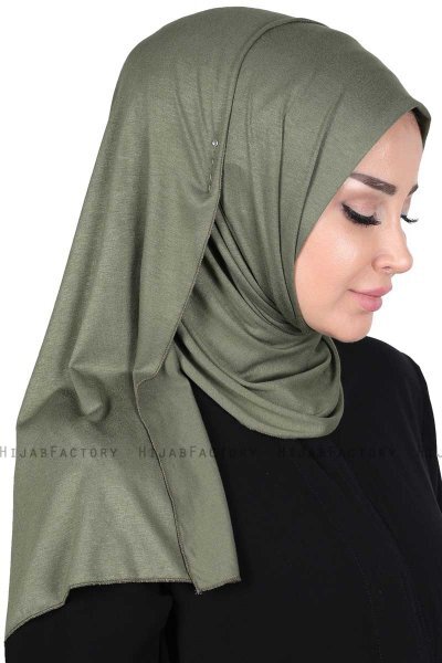 Sigrid - Khaki Baumwolle Hijab - Ayse Turban
