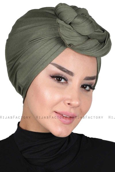Sigrid - Khaki Baumwolle Hijab - Ayse Turban