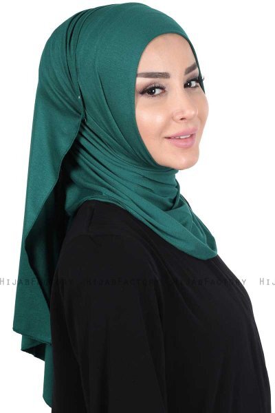 Sigrid - Dunkelgrün Baumwolle Hijab - Ayse Turban