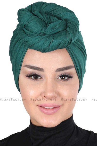 Sigrid - Dunkelgrün Baumwolle Hijab - Ayse Turban