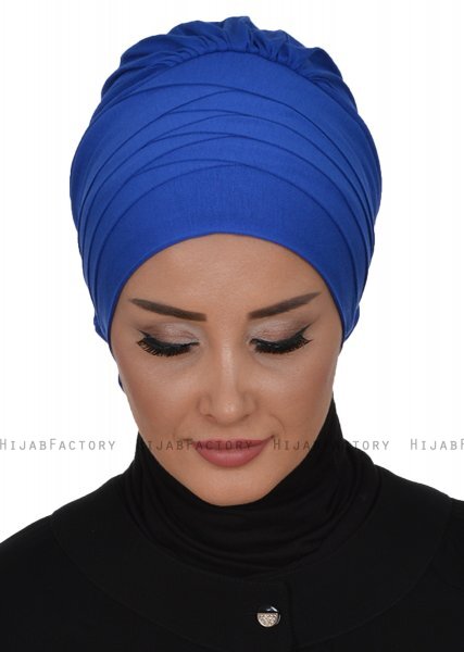 Monica - Blau Baumwolle Turban - Ayse Turban