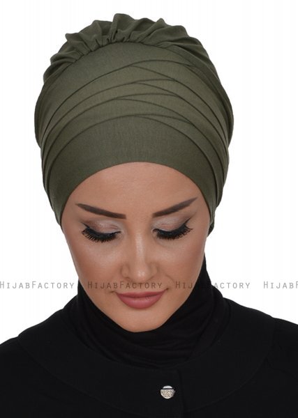 Monica - Khaki Baumwolle Turban