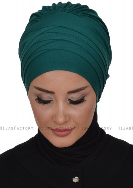 Monica - Dunkelgrün Baumwolle Turban - Ayse Turban