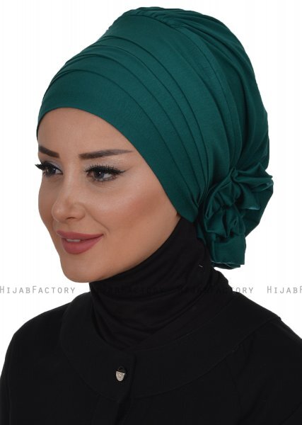 Monica - Dunkelgrün Baumwolle Turban - Ayse Turban