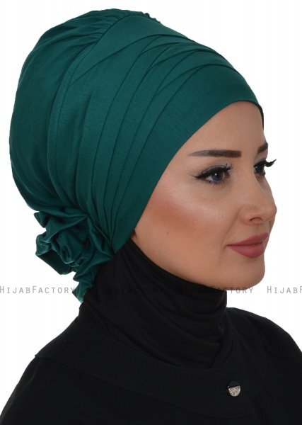 Monica - Dunkelgrün Baumwolle Turban - Ayse Turban