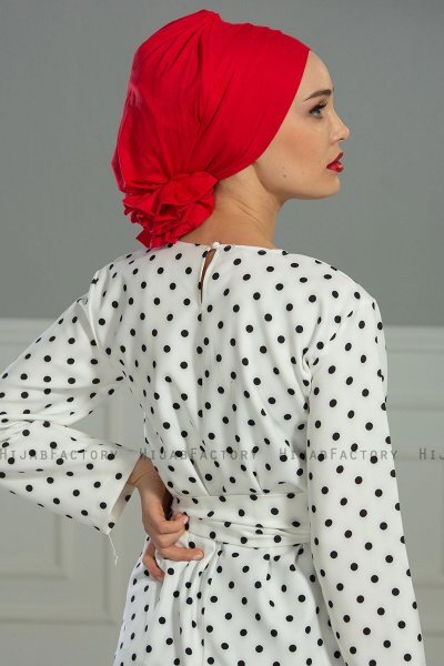 Monica - Rot Baumwolle Turban - Ayse Turban