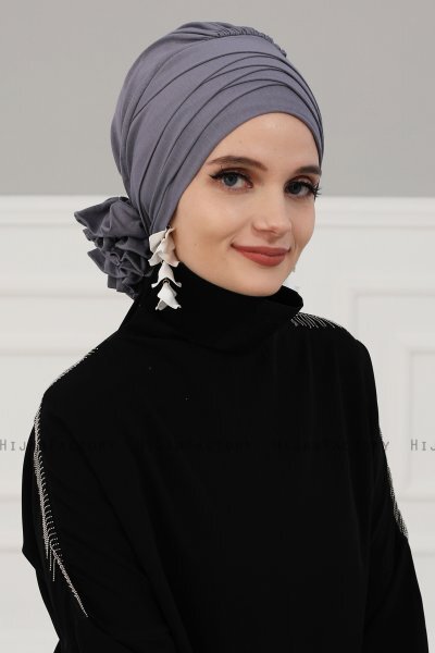 Monica - Grau Baumwolle Turban - Ayse Turban