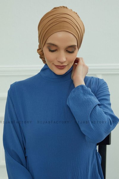Monica - Hellbraun Baumwolle Turban