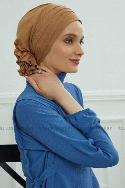 Monica - Hellbraun Baumwolle Turban