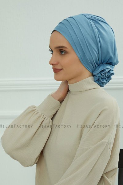 Monica - Sky Blue Baumwolle Turban