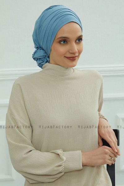 Monica - Sky Blue Baumwolle Turban