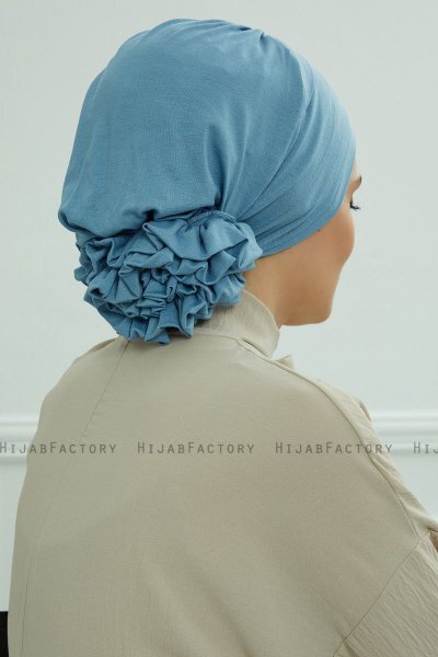 Monica - Sky Blue Baumwolle Turban