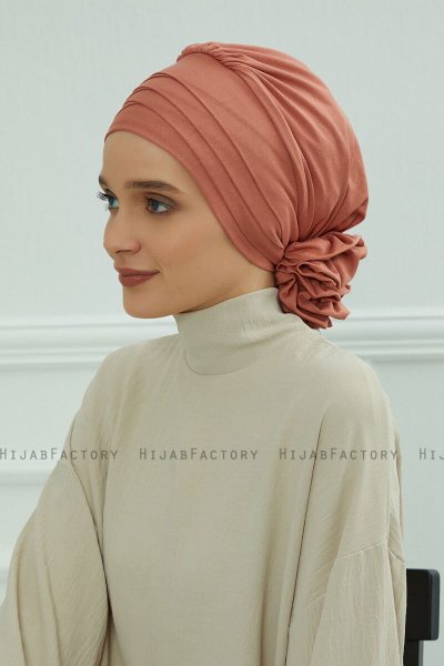 Monica - Lachsfarbe Baumwolle Turban